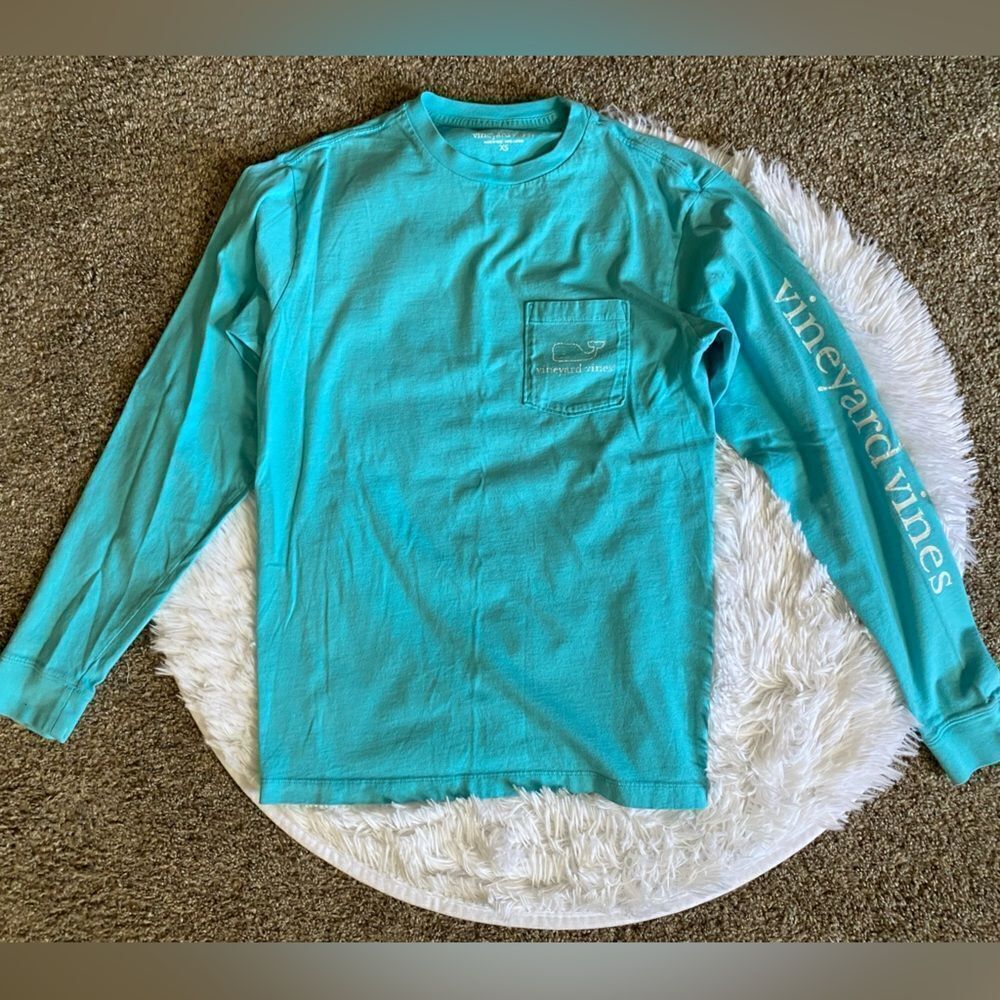 Vineyard Vines Top‎ Long Sleeve Teal Blue Womens Size XS